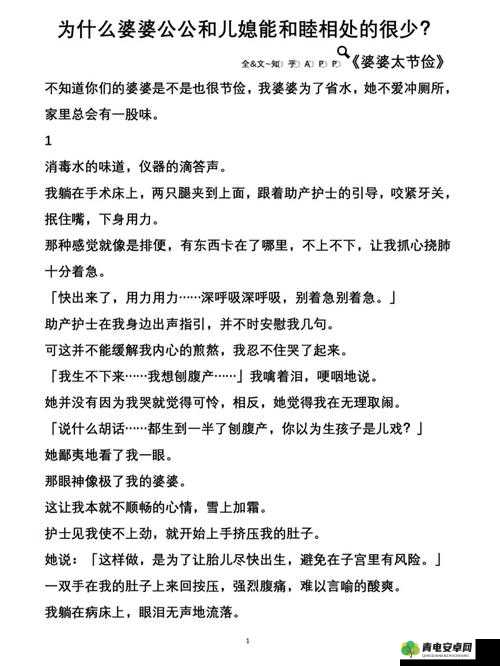 一个关于家庭伦理的故事：当公公与儿媳在公憩室相遇