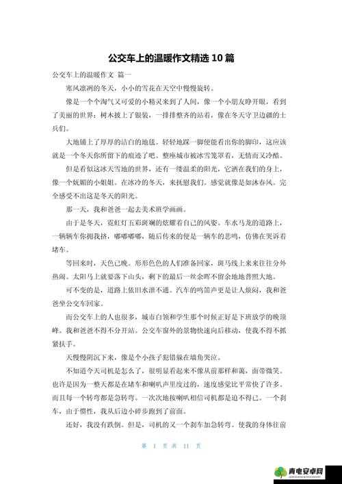 小诗的公交车日记 1 一 15 ：那些温暖与感动的公交时光